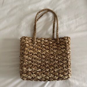 Woven Tan Tote Bag